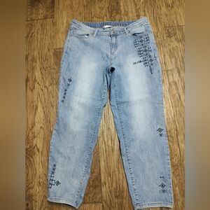 Christopher & Banks women's size 12 embroidered embellished jeans